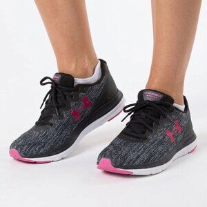 Under Armour Charged Impulse 2 Knit Running Shoes Women’s 9 Black Pink Sneakers
